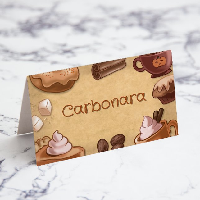 Pumpkin Spice och All Nice Food Label Kort (Pumpkin Spice and Everything Nice Food Label)