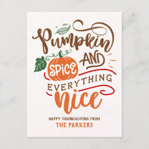 Pumpkin Spice och All Nice Thanksgiving Vykort