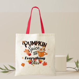 Pumpkin Spice och All Nice Tote Bag Tygkasse