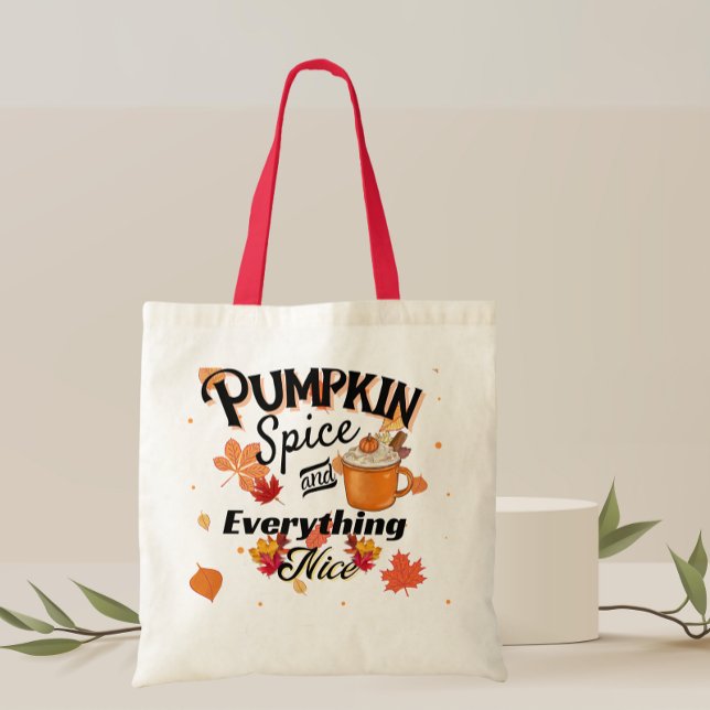 Pumpkin Spice och All Nice Tote Bag Tygkasse (Skapare uppladdad)