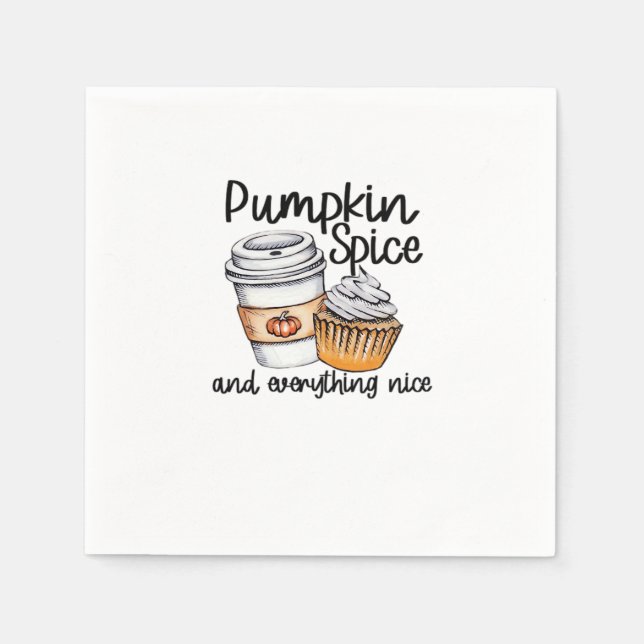 Pumpkin Spice och allt fint Cute & Funny Tre Pappersservett (Framsidan)