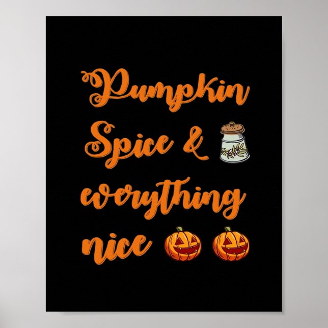 Pumpkin Spice och allt fint, Cute Halloween Poster (Framsidan)
