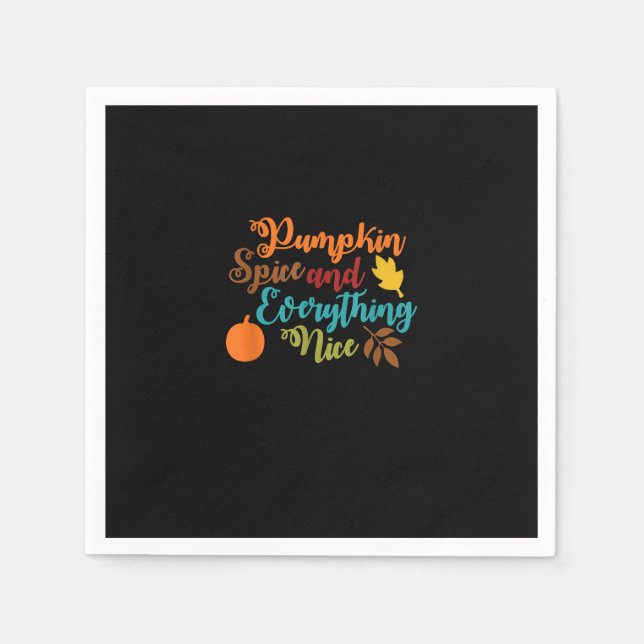 Pumpkin Spice och allt fint - Fall Halloween Pappersservett (Framsidan)