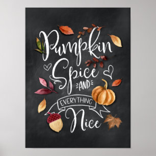 Pumpkin Spice och allt fint Fall Wall Decor Poster