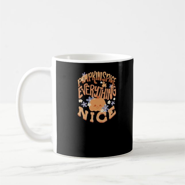 Pumpkin Spice och allt fint Slogan Basic Kaffemugg (Vänster)