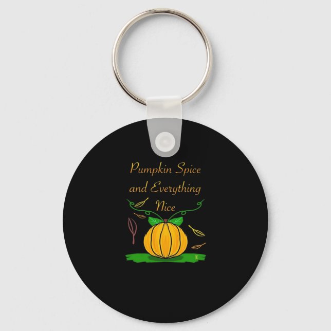Pumpkin Spice och allt fint Slogan Halloween Nyckelring (Framsida)