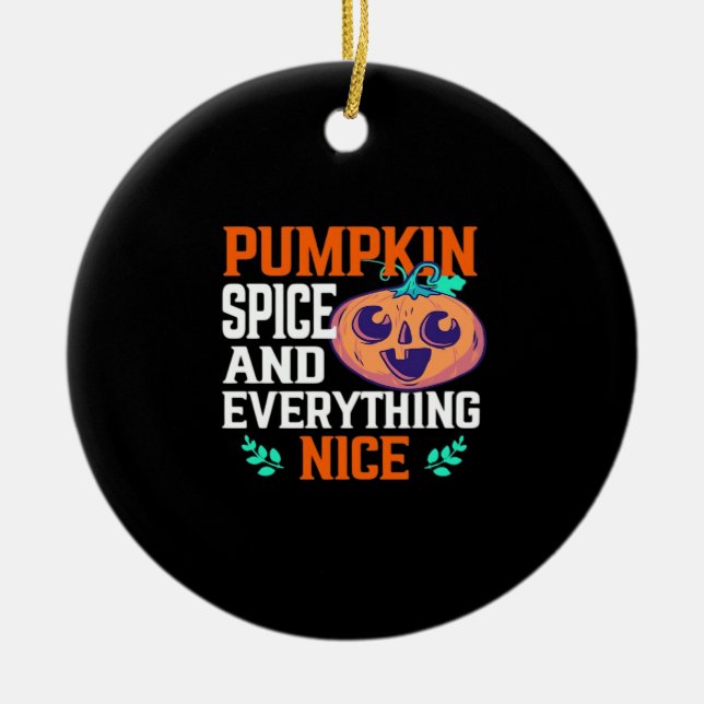 Pumpkin Spice och allt fint viktigt Julgransprydnad Keramik (Framsidan)