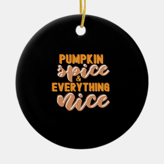 Pumpkin Spice och allt i höst Julgransprydnad Keramik (Framsidan)