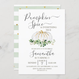 Pumpkin Spice och allt "Nice" 3:e födelsedagen Inbjudningar