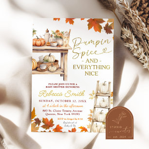 Pumpkin Spice och Allt Nice Baby Shower Inbjudningar