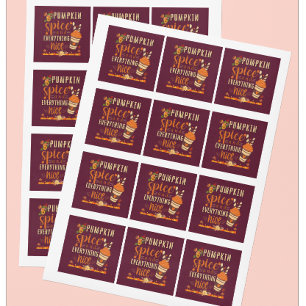 Pumpkin Spice och Allt Nice - Fall Design Fyrkantigt Klistermärke