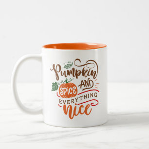 Pumpkin Spice och Allt Nice Fall Thanksgiin Två-Tonad Mugg
