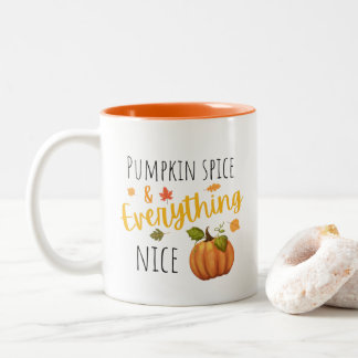 Pumpkin Spice och Allt Nice Fall Två-Tonad Mugg