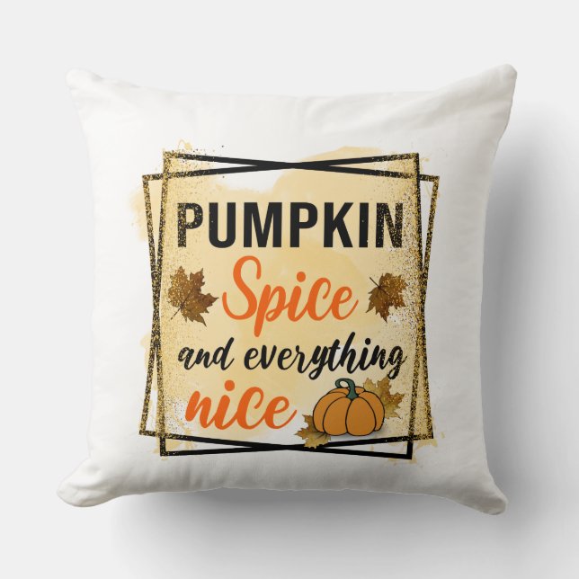 Pumpkin Spice och Allt Nice Kudde (Framsida)