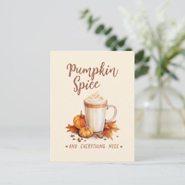 Pumpkin Spice och Allt Nice Vykort (Stående Fram)