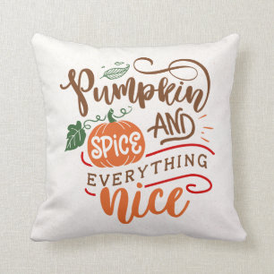 Pumpkin Spice och Allt Niceblomma hösten Kudde
