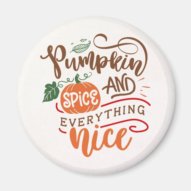 Pumpkin Spice och Allt Niceblomma hösten Magnet (Framsidan)