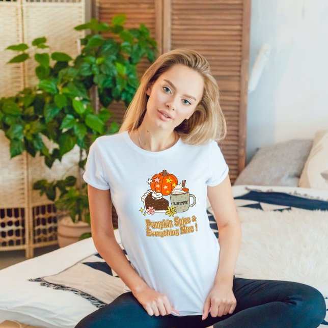 Pumpkin Spice och Allt Niceblomma hösten T Shirt (Skapare uppladdad)