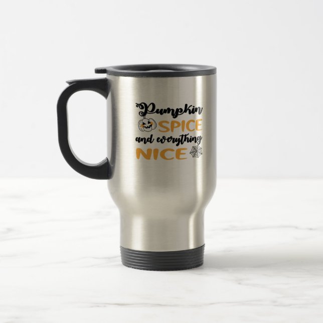 Pumpkin Spice och allt Nicecitat för hösten Resemugg (Vänster)