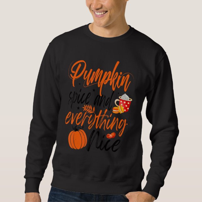 Pumpkin Spice och allt som är fint faller. Lång Ärmad Tröja (Framsida)