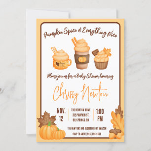 Pumpkin Spice och allt trevligt, babyskabokare Inbjudningar