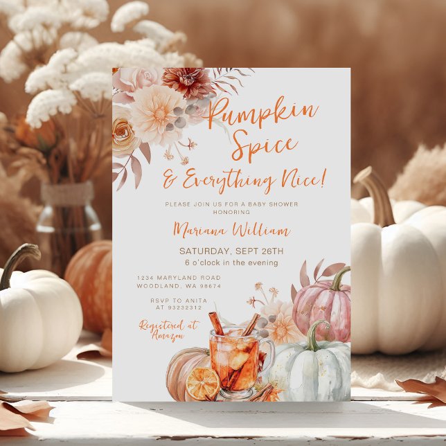 Pumpkin Spice och allt trevligt babyskor Inbjudningar (Skapare uppladdad)