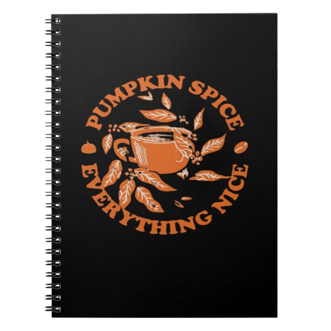 Pumpkin Spice och allt trevligt, hösten faller Cla Anteckningsbok (Framsidan)