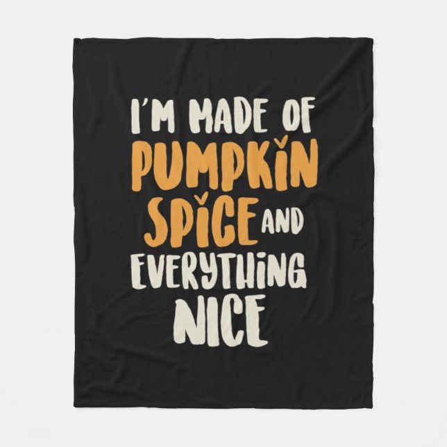 Pumpkin Spice och allt trevligt svalt Fleecefilt (Framsidan)