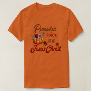 Pumpkin Spice och Jesus Herre Fall T Shirt