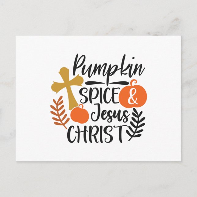 Pumpkin Spice och Jesus Kristus1 Vykort (Framsida)