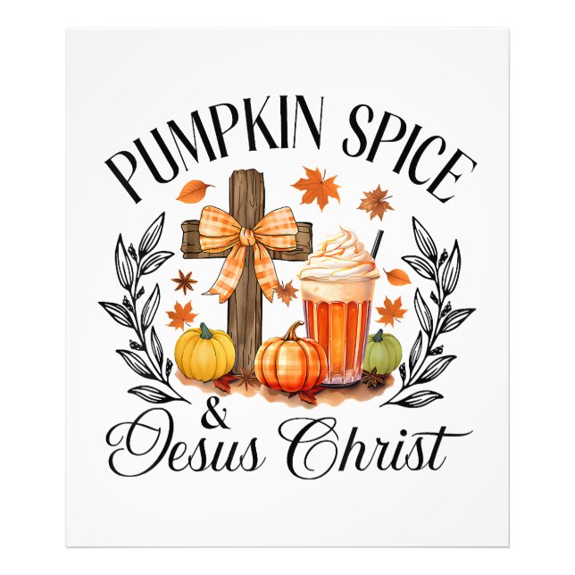 Pumpkin Spice och Jesus Kristus Kor Pumpkin Chris Fototryck (Framsidan)
