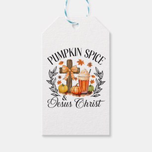 Pumpkin Spice och Jesus Kristus Kor Pumpkin Chris Presentetikett