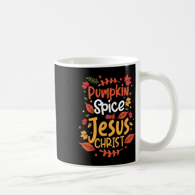 Pumpkin Spice och Jesus Kristus Thanksgiving Kaffemugg (Höger)