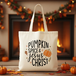 Pumpkin Spice och Jesus Kristus Tygkasse