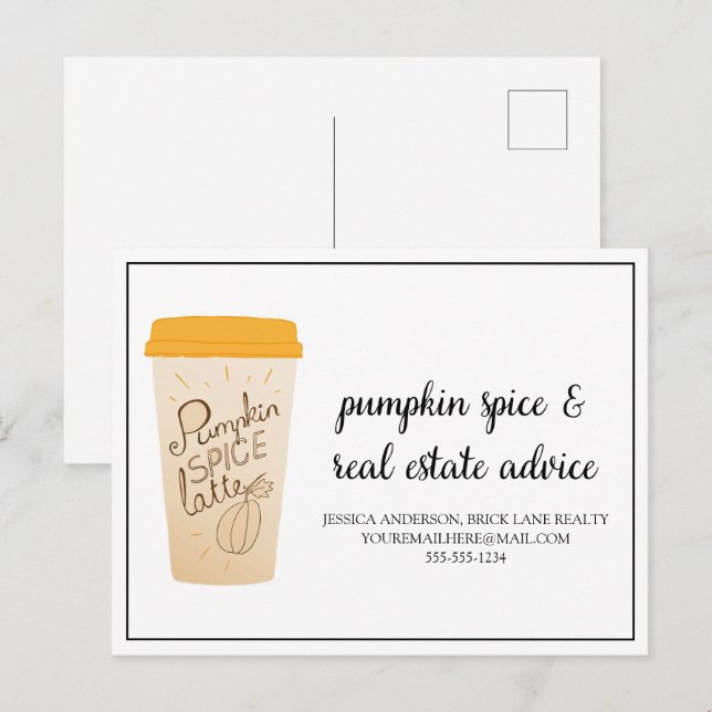 Pumpkin Spice och Real Gods Advice Vykort (Fram/baksida)
