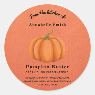Pumpkin Spice Orange Fall Anpassningsbar Personlig Runt Klistermärke