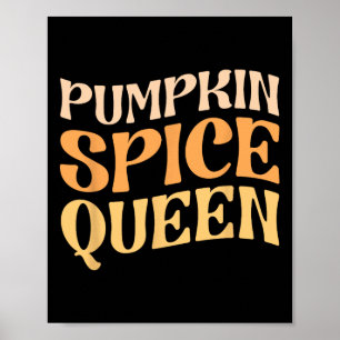 Pumpkin Spice Queen PSL Coffee Älskare Retro Fall Poster