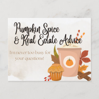 Pumpkin Spice & Real Gods Advice Realtor-popby Inbjudan Vykort