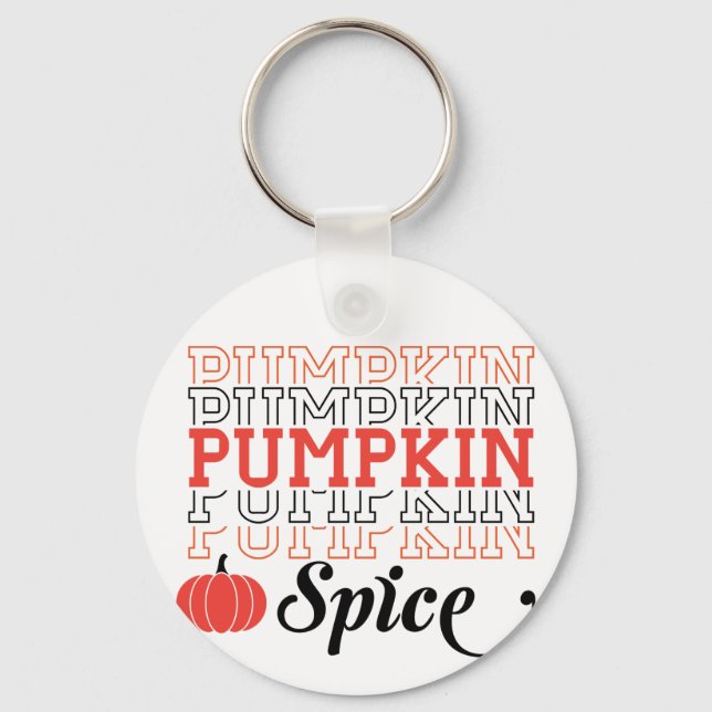 Pumpkin Spice Repeed Text - Höst Nyckelring (Framsida)