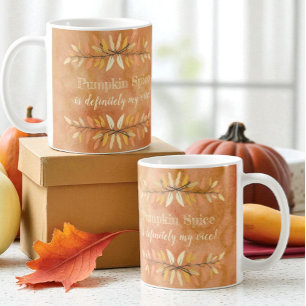 Pumpkin Spice Säsong Vice Hösten Löv Gräns Kaffemugg