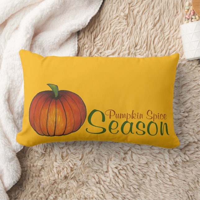 Pumpkin Spice Season Autumn Harvest Fall Lumbarkudde (Filt)