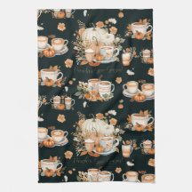 Pumpkin Spice Season Blommigt Latte Mugg Black