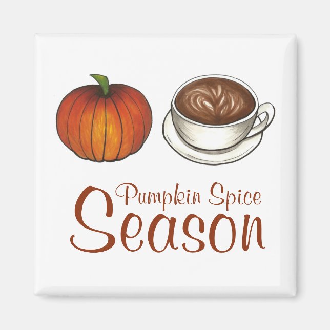 Pumpkin Spice Season Coffee Latte Magnet (Framsidan)