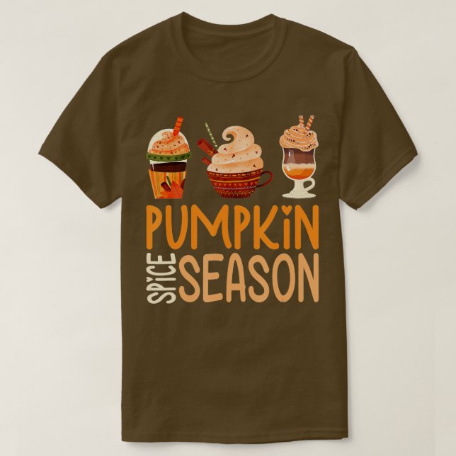 Pumpkin Spice Season - fall höstkallt, utmattnings T Shirt (Design framsida)