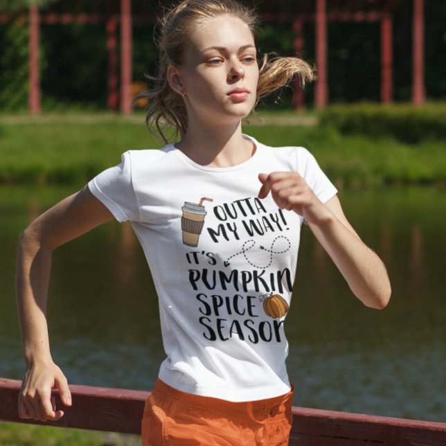 Pumpkin Spice Season Funny Fall Coffee Typography Tee Shirt (Skapare uppladdad)