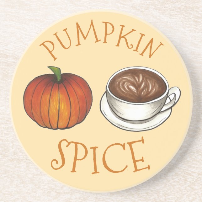 Pumpkin Spice Season - höstkafettfall Underlägg Sandsten (Framsidan)