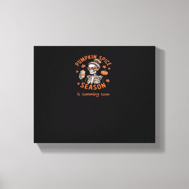 Pumpkin Spice Season kommer snart Halloween Fal Canvastryck (Framsida)