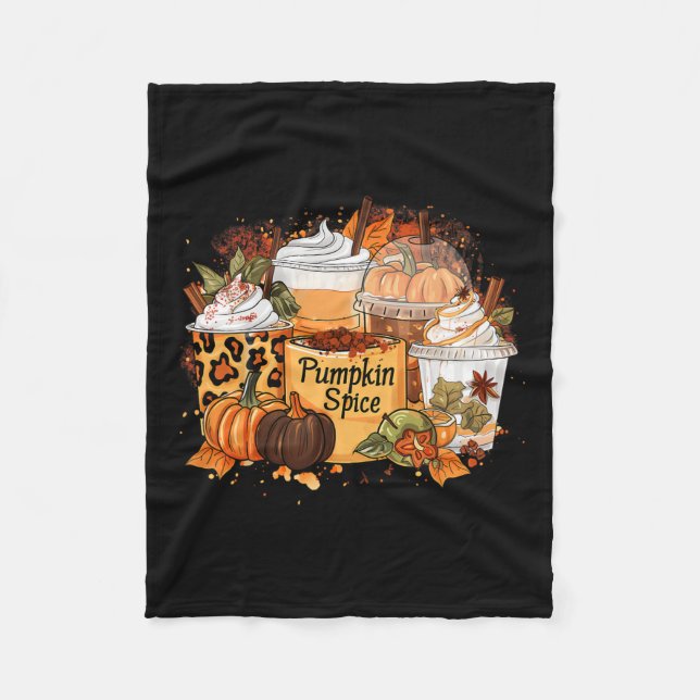 Pumpkin Spice Season Latte Coffee Älskare Fall Tac Fleecefilt (Framsidan)