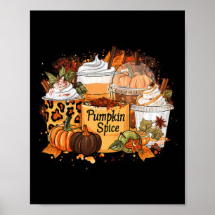 Pumpkin Spice Season Latte Coffee Älskare Fall Tac Poster