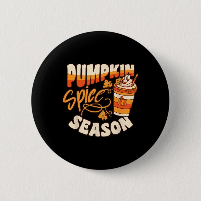 Pumpkin Spice Season Latte Coffee Fall Autumn Funn Knapp (Framsida)